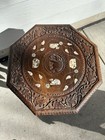 Original Antique Burmese Carved Wooden Elephant Leg Side Table Circa 1880