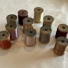 Heminway Vintage Silk Sewing Thread Wooden Spools Lot Of 10 Multicolor