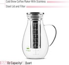 Cold Brew Coffee Maker 2l With Airtight Glass Carafe And Filter