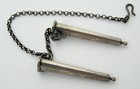 Antique Silver Figural Dutch  Conical Sewing Knitting Needle Guard Cases W chain