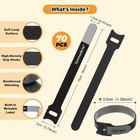 70 Pack Cable Ties 6 Inch  Reusable  Hook And Loop Cord Organizer For Home Offic