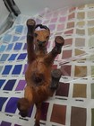 Embossed Leather Wrapped Bull Sculpture Vintage Mid Century Bull Figure 