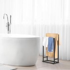 Freestanding Towel Racks 2 Tier Small Towel Holder Stand Black