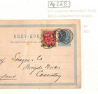 Denmark Railway Mail Card 2 Diff Tpo Numerals  212   181  Duplex 1883 Rare Ap228