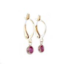 Antique 19thc Ruby   14kt Gold Earrings Medieval Lord Of Gems True Love Amulet