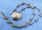 Vintage Estee  Lauder 1973 Moonsilver Solid  Perfume Locket Pendant Necklace
