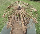 Antique Wakefield Rattan Wicker Victorian Baby Carriage Buggy Parasol - Doll