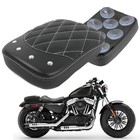 Motorcycle Rectangular Pillion Passenger Pad Seat Black Rhombus Pattern W rivet
