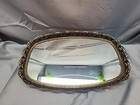 Vtg Rectangular Ornate Filigree Gold Tone Metal Mirror Vanity Dresser Tray 7x12 