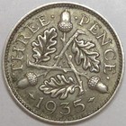 1935 Great Britain Silver Three Pence  lot 3 