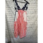 American Flag Stars Stripes Shortalls Patriotic Usa Denim Overall Shorts  2x