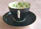 Rare Shelley Tea Cup   Saucer Royalty Black Old Cambridge Shape Pink Rose Floral