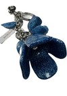 Coach Glitter Blue Resin Tea Rose Flower Large Bag Charm F58514 Keychain Nwt