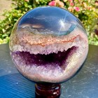 5 5lb  Polished Purple Amethyst Agate Sphere Gemstone Crystal Ball Reiki M