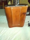 Set Of Jack Daniel s Whiskey Ss Brown Leather Flask   Glass Cocktail Stirrers