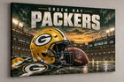 Green Bay Packers Football Canvas - Brand-new Led Wall Art Size 24x36
