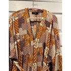 Meritt Violrtte Dress Lightweight Flowy  Boho Patchwork  Rust Orange  Size L