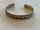 Old Sterling Silver Signed Taxco Fancy Carved Design Open Cuff Bracelet Mexico