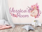 Personalized Unicorn Name Wall Decal - Custom Baby Girl Nursery Room D  cor