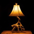 Small 3-4 Antler Whitetail Nightstand Lamp
