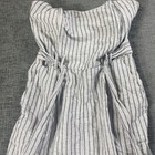 American Eagle Women   s Xs Jumpsuit Romper White Gray Vertical Striped Linen