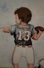 Dan Marino Touchdown Baby Wood Framed Lithograph Dual Auto Signed Gatewood 34x28