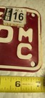 Arizona Motorcycle License Plate  Many Years Of Stickers  Maroon Red