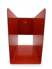 Vintage Red Steel Magazine Holder Organizer Storage Library Books Retro