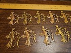 Lot Of 10 Angels Dancing France Vintage 60s Brass Stampings Findings Jewelry 