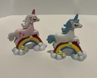 Lot Of 2 Unicorn Figurines   Rainbow Decoration For Shelf  Bookends