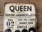 Queen- Odeon Hammersmith 1975 Repro Tour Tin Metal Sign 8 x12  Man-cave D  cor