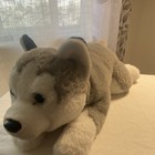 Fao Schwarz Gray   White Wolf Husky Dog Plush Stuffed Animal  Small 12 In