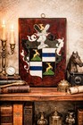 Heraldic Coat Of Arms Antique Plaque Hand-made Painted Wood Armorial