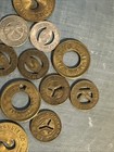Lot Of 14  Bus Trolley Transit Tokens See Description