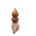 Vtg Teddy Bear Riding Mythical Unicorn In Clouds 70s 80s Porcelain Bisque