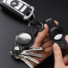 Key Organizer For Airtag Carbon Fiber Leather Anti-loss Built In Protective Film