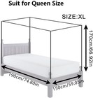 4 Corners Mosquito Net Princess Lace Poster Bedding Canopy X-large  White 