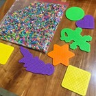Lot Of Perler Beads With 7 Pegboards - Craft Supply - 12 Ounces