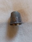 Antique Sterling Silver Thimble Grape Vine Pattern Size 8 