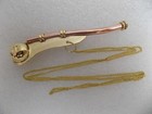 New 5  Brass Copper Boatswain Whistle W Chain Bosun Call Pipe Maritime-nautical