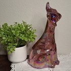 Fenton Art Carnival Glass Iridescent Pink Alley Cat 11 