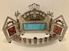Seeka Hanukkah Symbols Stainless Steel W  Crystals Menorah