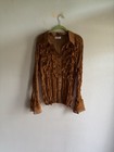 Dress U Ii By Sharon Nwt Long Sleeve Button Down Blouse Plus Size 3x Brown