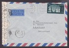 Egypt 1951  Censored Air Mail Cover From Cairo To Switzerland