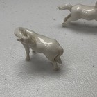 Miniature Porcelain Horse Figurines Set Of 4     Vintage White Ceramic Unmarked