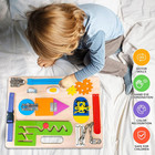 Montessori Busy Board For Toddlers  Wooden Sensory Toys  Preschool Learning