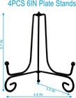 4pcs Premium Black Iron Plate Stands For Display 6 Inch Decorative Solid   