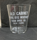 Old Cabinet Pure Rye Whiskey Etched Shot Glass Pre Pro Sonn Bros  Co New York