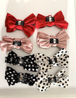 Xunyee Satin Bow Shoe Clips Lot Of 8 Red Pink Polka Dot Shoe Charms Women