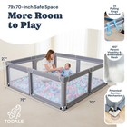 Adjustable Extra Large Baby Playpen - 79 X 70 In With Safety Gate   Mesh Panels